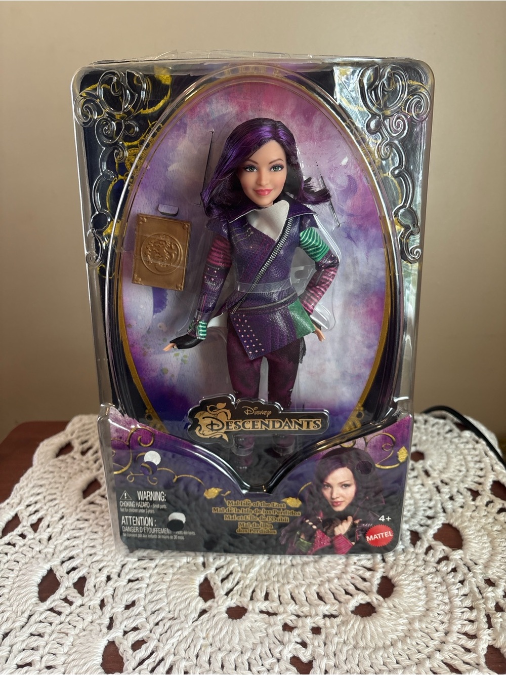 Disney Descendants Mal Doll with Purple Hair and Green Accents
